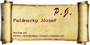Palánszky József névjegykártya